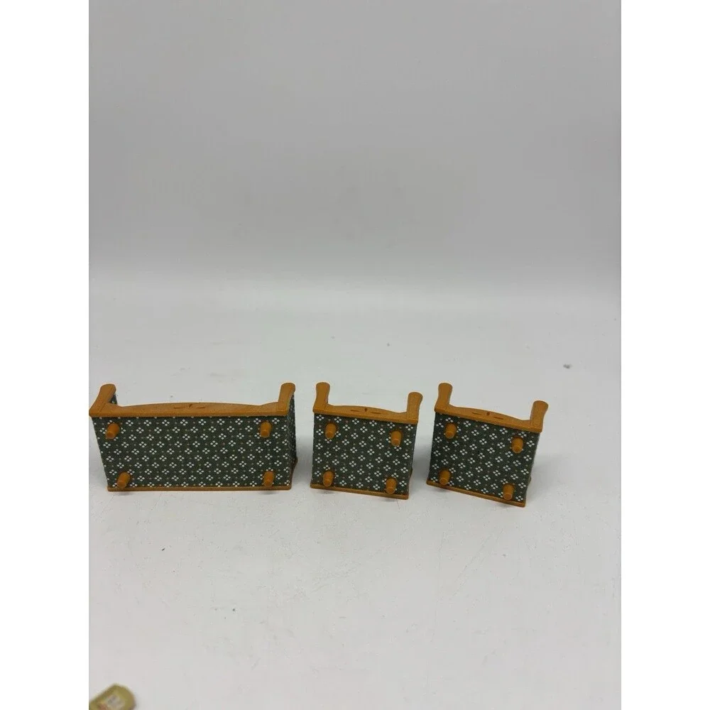 Sylvanian Families Calico Critters Green Sofa Living Room Fireplace Furniture